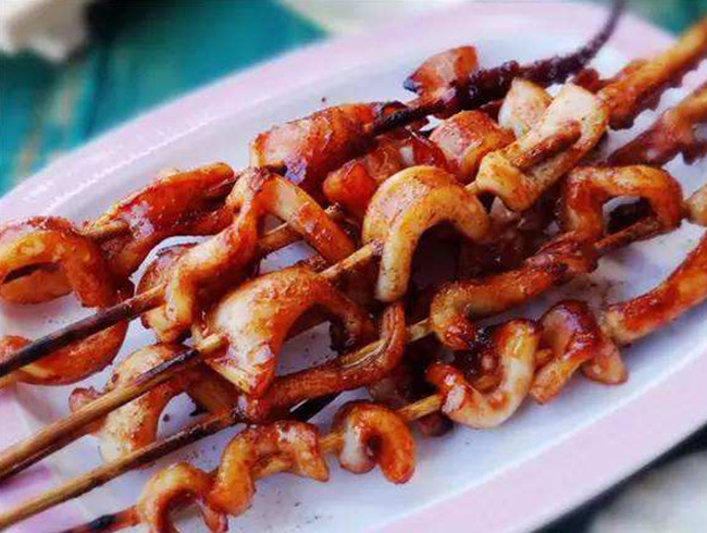 Squid skewers